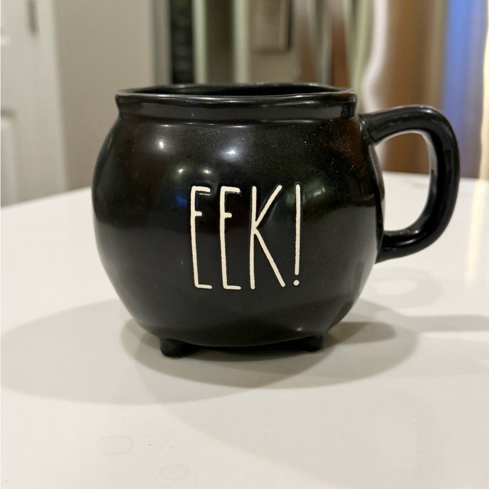 ☕️Rae Dunn Black EEK! Ceramic Cauldron Halloween Coffee Mug